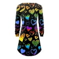 thumbnail image 5 of pstuiky Robes pour Femmes Grande Taille, Robe Ample et Confortable pour Femmes à Imprimé Cœur, Chandail à Col Rond, Manches Longues, Épaules Dégagées, Robes Formelles en Liquidation, 5 of 5