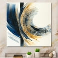 thumbnail image 2 of Designart Blue And Gold Swirl Abstract IV Canvas Wall Art, 2 of 5