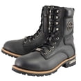 thumbnail image 6 of Milwaukee Leather Men's Classic Black Leather Lace-Up Logger Boots w/ Side Zipper MBM9095 8, 6 of 10