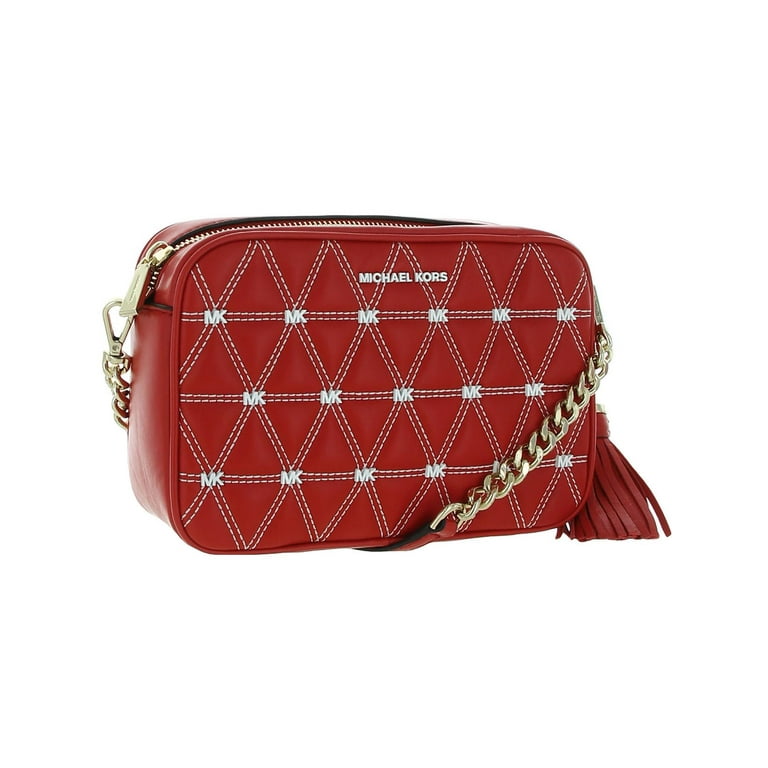 Michael Kors Ginny Ladies Small Bright Red Leather Crossbody Bag