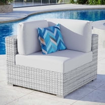 Modway Convene Outdoor Patio Corner Chair in Light Gray White