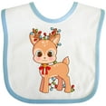 thumbnail image 3 of Inktastic Cute Christmas Reindeer with Christmas Lights Boys or Girls Baby Bib, 3 of 4