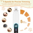 thumbnail image 4 of DSOOLO Dog Nail Grinder with 2 Lights,5 Speed Pet Nail Grinder for Small, Medium , Large Dogs and Cats，White, 4 of 8