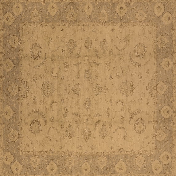 Ahgly Company Indoor Square Oriental Brown Industrial Area Rugs, 6' Square