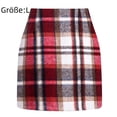 thumbnail image 2 of 1PCS High Waist Plaid Skirt-Red-L, 2 of 5
