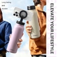 thumbnail image 4 of Hatisan 24 oz Insulated Water Bottle, Magnetic Stainless Steel Water Bottle, with Mobile Phone Holder Tripod, Hot for 12H, Cold for 24H(Purple), 4 of 8