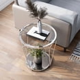 thumbnail image 5 of Gables 1-Shelf Metal Round End Table, Chrome and Clear, 5 of 7