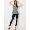 thumbnail image 4 of Made by Johnny Women's Casual Loose Fit Sleeveless Pleated Scoop Neck Tank Top M HEATHER_GREY, 4 of 4