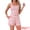 Pink, variant on DARING DIVA Women's Ruffle Trim Ruffled Camisole Tank Top and Shorts Pajamas Set M Gray