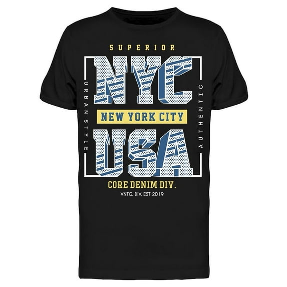 Nyc Usa Denim T-Shirt Men -Image by Shutterstock, Male Medium