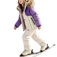 thumbnail image 4 of Atogsazn Toddler Baby Girls Windproof Clothes Set Kids Full Zip Jacket & Pants Ski Suit Winter Snowsuit Khaki 3-4 Years Fashion, 4 of 8