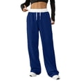 thumbnail image 2 of Endives Women's Sweatpants Baggy Pants Casual Fashion Patchwork Color Drawstring Wide Leg Casual Pants 2025, 2 of 5