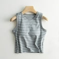 thumbnail image 7 of TODOZO Tank Tops for Women 2025 Built in Shelf Bra Racerback Summer Camisole U Neck Slim Fit Ribbed Sleeveless Crop Tops Workout Cute Tight striped Tank Tops Summer Clothes Teen Grey L, 7 of 7