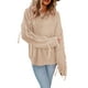 thumbnail image 2 of VISgogo Suéter de talla grande para mujer, suéter de punto con flecos de cuello redondo de manga larga de color sólido informal VISgogo moda, 2 of 6