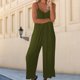 thumbnail image 3 of Monos De Tirantes Finos Body de mujer Loungewear transpirable sin mangas con bolsillos Street Style Casual Ygjytge Verde Militar M para Mujer, 3 of 6