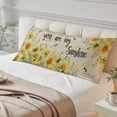 thumbnail image 4 of Summer Sunflower Body Pillow Cover 20 x 60 Inch Decorative Pillow Cover Vintage Floral Botanical Bee Farmhouse Lumbar Pillowcase Seasonal Rectangle Cushion Case for Couch Sofa Bed Living Room, 4 of 9
