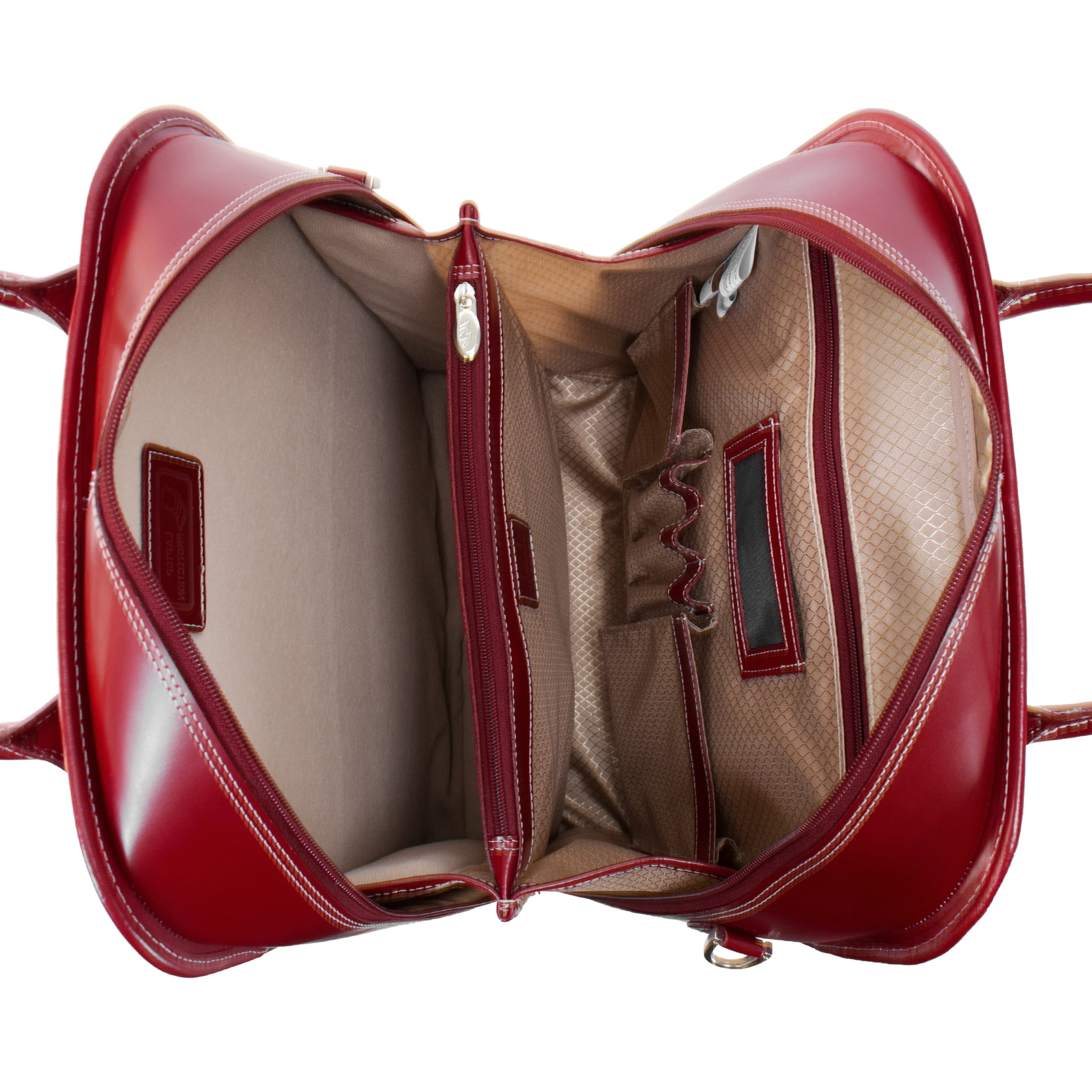 McKlein, W Series, LA GRANGE, Top Grain Cowhide Leather, 15" Leather Vertical Patented Detachable -Wheeled Ladies' Laptop Briefcase