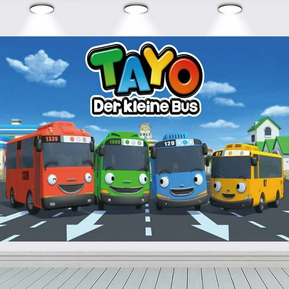 Tayo the Little Bus school Poster Backdrop Banner Party Supplies Birthday Decorations Background for Photography Taspestry