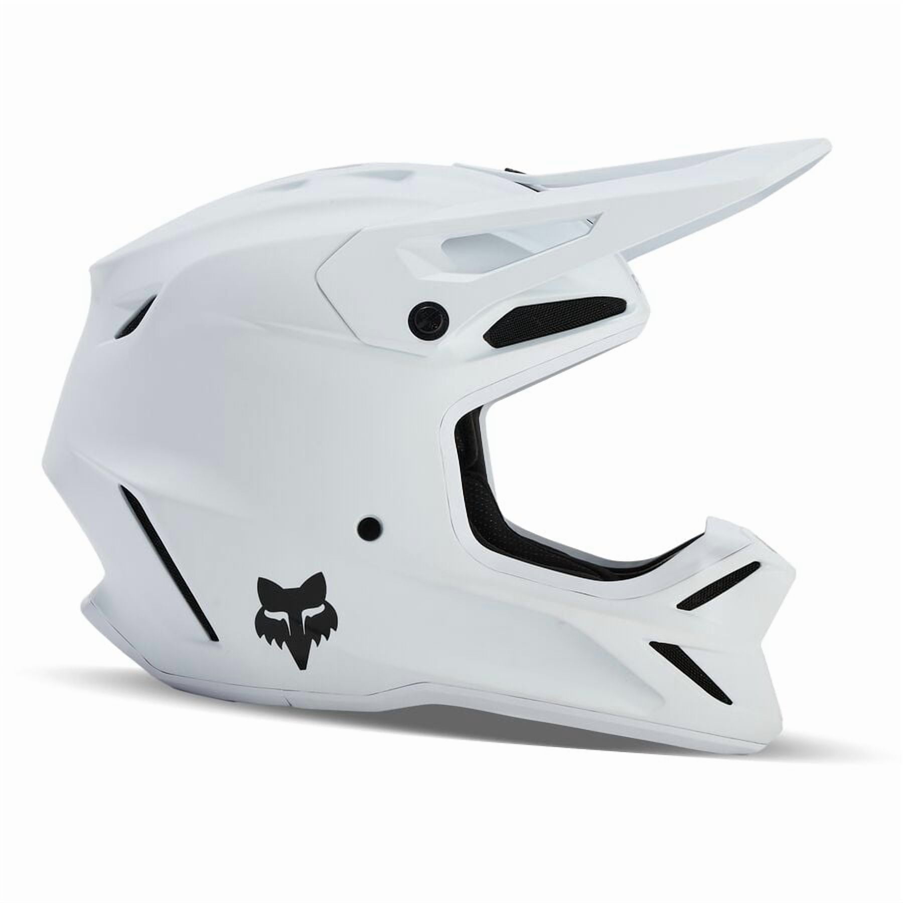Fox V3 Solid Youth Helmet (Large, Matte White)