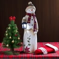 thumbnail image 4 of Dserfhy Christmas Snowman Figurine with Lantern Resin Snowman Statue Art Decor Outdoor Christmas Snowman Door Greeter for Yard Garden Decor, 4 of 7
