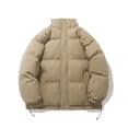 thumbnail image 4 of Women's Quilted Padded Jacket with Stand Up Collar, Winter Warm Lined Thickened Coat with Zip Closure, Unisex Thermal Insulated Long Sleeve Outdoor Casual Down Coat for Cold Weather Protection Khaki, 4 of 4