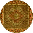 thumbnail image 1 of Ahgly Company Machine Washable Indoor Round Persian Yellow Traditional Area Rugs, 8' Round, 1 of 4