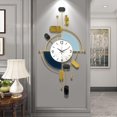 thumbnail image 3 of Reloj de pared de metal Diseño de arte Reloj Moda Movimiento silencioso moderno Decorativo para sala de estar, hogar, baño, decoración de comedor BLESIY Reloj de pared decorativo, 3 of 8