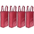 thumbnail image 1 of FFIY 4 Pack Non-Tissé 2 Bouteilles Porte-Sac Cabas de Vin, Sac Cadeau Réutilisable - Noir, 1 of 2