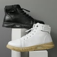 thumbnail image 4 of Botas Martin de cuero italiano de caña alta para hombre, botines negros con plataforma, impermeables, antideslizantes y con absorción de impactos., 4 of 5