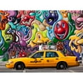 thumbnail image 3 of Setboun, Michel 24x19 Black Modern Framed Museum Art Print Titled - Taxi and mural painting in Soho, NYC, 3 of 5