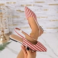 thumbnail image 6 of Purcolt Womens Stripes Canvas Slingback Flats Dressy Casual Pointed Toe Slip On Ballet Shoes Comfort Soft Sole Dress Shoes with Elastic Ankle Strap, 6 of 9