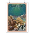 thumbnail image 2 of Fort Myers, Florida, Underwater Lithograph (9x12 Wall Art Print, Home Decor), 2 of 3
