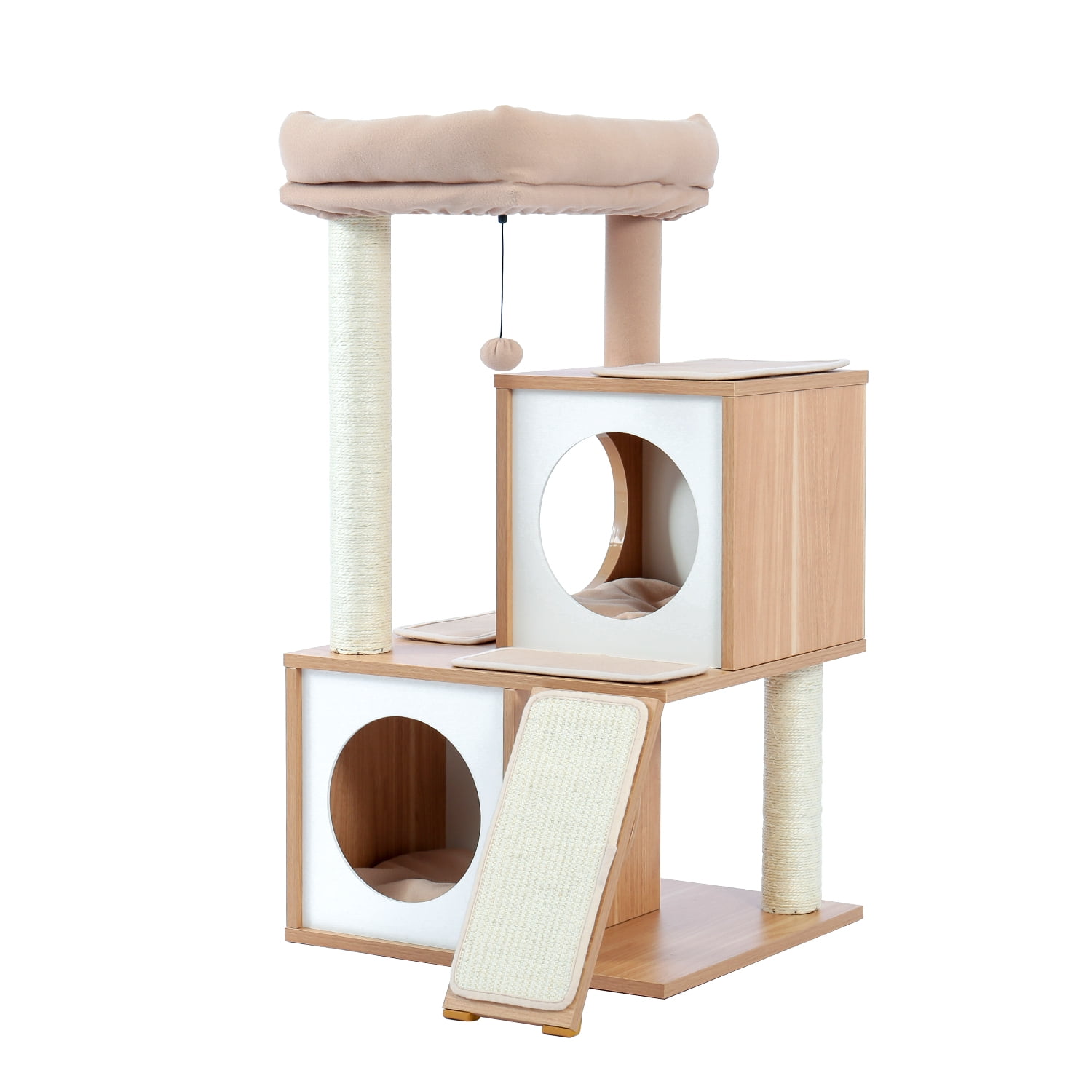 Pefilos 34" Cat Condo for Multiple Cat Tree Houses with Spacious Perch, Cat Tower for Big Cats, Beige Pefilos 34" Cat Condo for Multiple Cat Tree Houses with Spacious Perch, Cat Tower for Big Cats, Beige