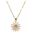 thumbnail image 1 of Collar Girasol Para Mujer Dijes Cadena Chapado en oro 18k mujeres dama con Piedras De Zirconia Brillante, 1 of 4
