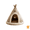 Brown#001, variant on Cat Beds For Indoor Cats, Anti-Scratch Polyester Enclosed Cat Cave Bed, Portable Teepee Pet Tent with Interactive Pom Pom Play Toy for Home Decor,Cat Bed-Gray/XL