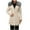 Khaki, variant on LEBONYARD Women's Trendy Plush Zipper Hooded Padded Puffer Coat Casual Solid Colored Long Sleeve Long Length Loose Warm Fit Pocket Winter Puffer Coat