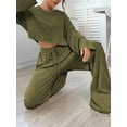 thumbnail image 6 of KelaJuan Women’s Two Piece Outfits Set Long Sleeve Ribbed Knit Crop Tops and Drawstring Pants Set Loungewear, 6 of 6