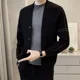 thumbnail image 5 of Cárdigan de punto para hombre, ropa informal a rayas, ropa popular coreana, suéteres para hombre, jerséis, chaquetas de punto de moda para otoño e invierno, 5 of 5