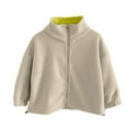thumbnail image 7 of IVEYRTF Kids Winter Zipper Fleece Jacket Casual Cardigan for Boys and Girls Thick Warm Tops Soft Breathable Fabric Daily Wear Travel Home Holiday Outfit(Khaki,11-12 Years), 7 of 7