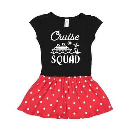 

Inktastic Cruise Squad with Vector Cruise Ship and Palm Trees Gift Toddler Girl Dress