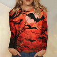 thumbnail image 2 of Suéter de manga larga con cuello redondo y estampado de Halloween informal a la moda para mujer, 2 of 5