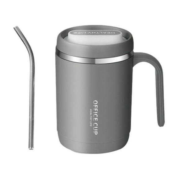 geerera Coffee Mug with Handle, Insulated Stainless Steel Travel Mug, Double Wall Vacuum Reusable Tea Cup with Lid and straw, for Men and Women