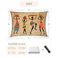 thumbnail image 6 of Black African Women Waterproof Sun Shade Sail Vintage Abstract Ethnic Style Bohemian Linen Texture Outdoor Patio Sun Shades Canopy UV Block Waterproof Sunshade for Garden Backyard Deck 6.5x10 Ft, 6 of 9