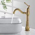 thumbnail image 3 of Solepearl Grifo monomando de lavabo giratorio de 360° de latón envejecido para baño, fregadero de latón envejecido, 3 of 5