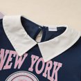 thumbnail image 3 of ZEHJUHAN Kids Girls 2-Piece Set Long Sleeve Letter Print Sweatshirt with Pleated Skirt School Style Wear Black，4Y, 3 of 7