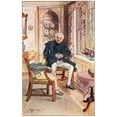 thumbnail image 2 of Henry Matthew Brock 13x18 Gold Ornate Wood Frame and Double Matted Museum Art Print Titled - Jackanapes Leaned Back in His One of the Two Chippendale Arm·Chairs (1923), 2 of 4