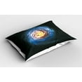 thumbnail image 2 of Ambesonne Galaxy Pillow Sham 2 Pack, Mysterious Space Road, 26"x20", Blue Yellow Black, 2 of 3