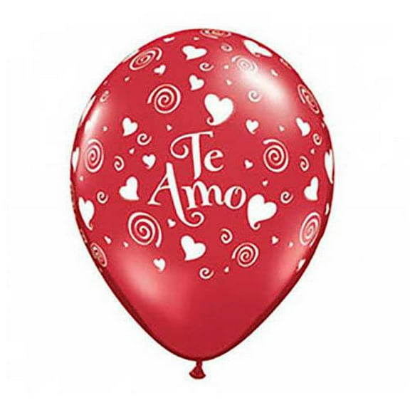 LOONBALLOON Hearts Balloons, 11″ TE AMO SWIRLING HEARTS