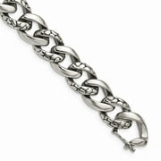 Primal Steel Stainless Steel Antiqued and Polished Links 8.5 Inch Bracelet