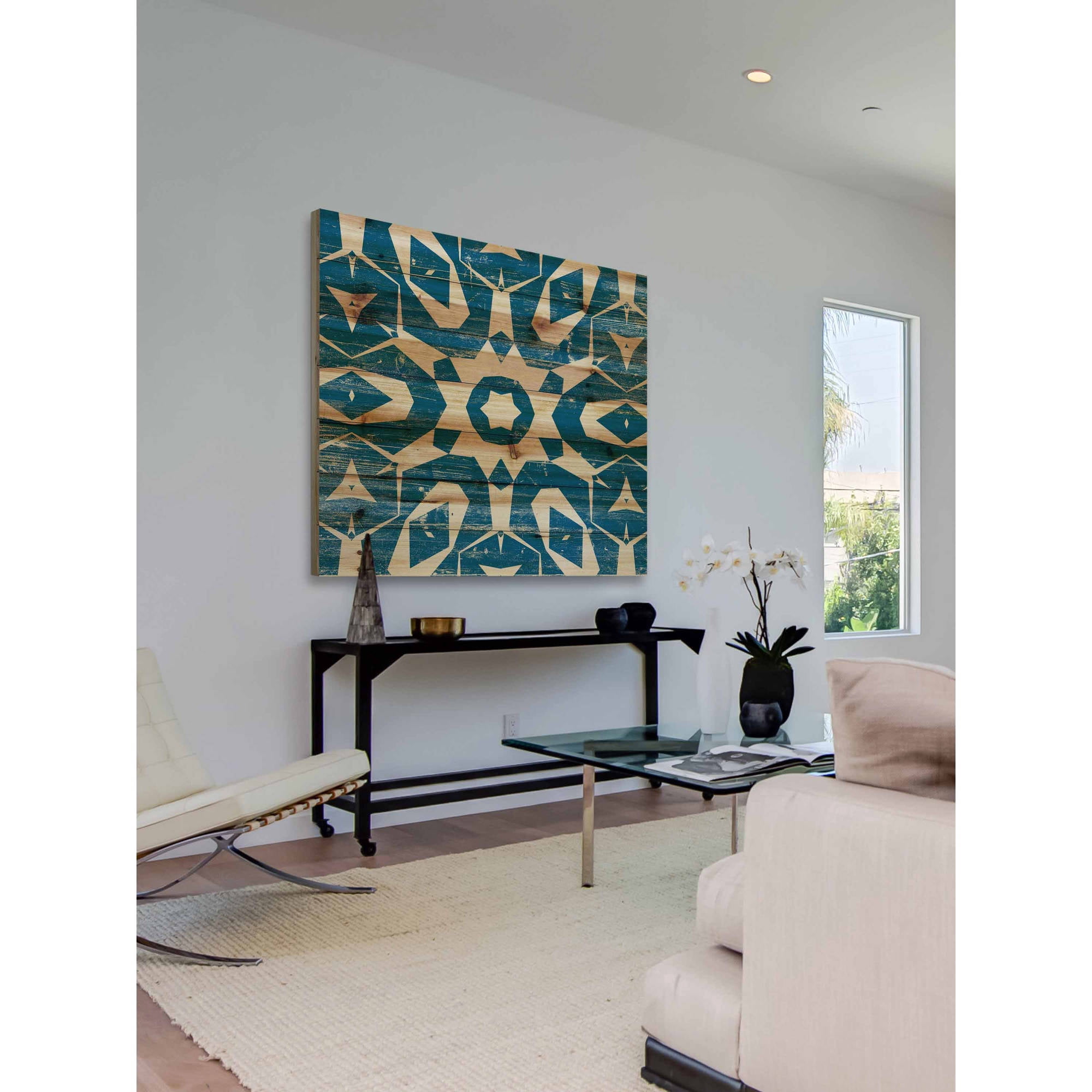 "Star Bloom" Painting Print on Natural Pine Wood